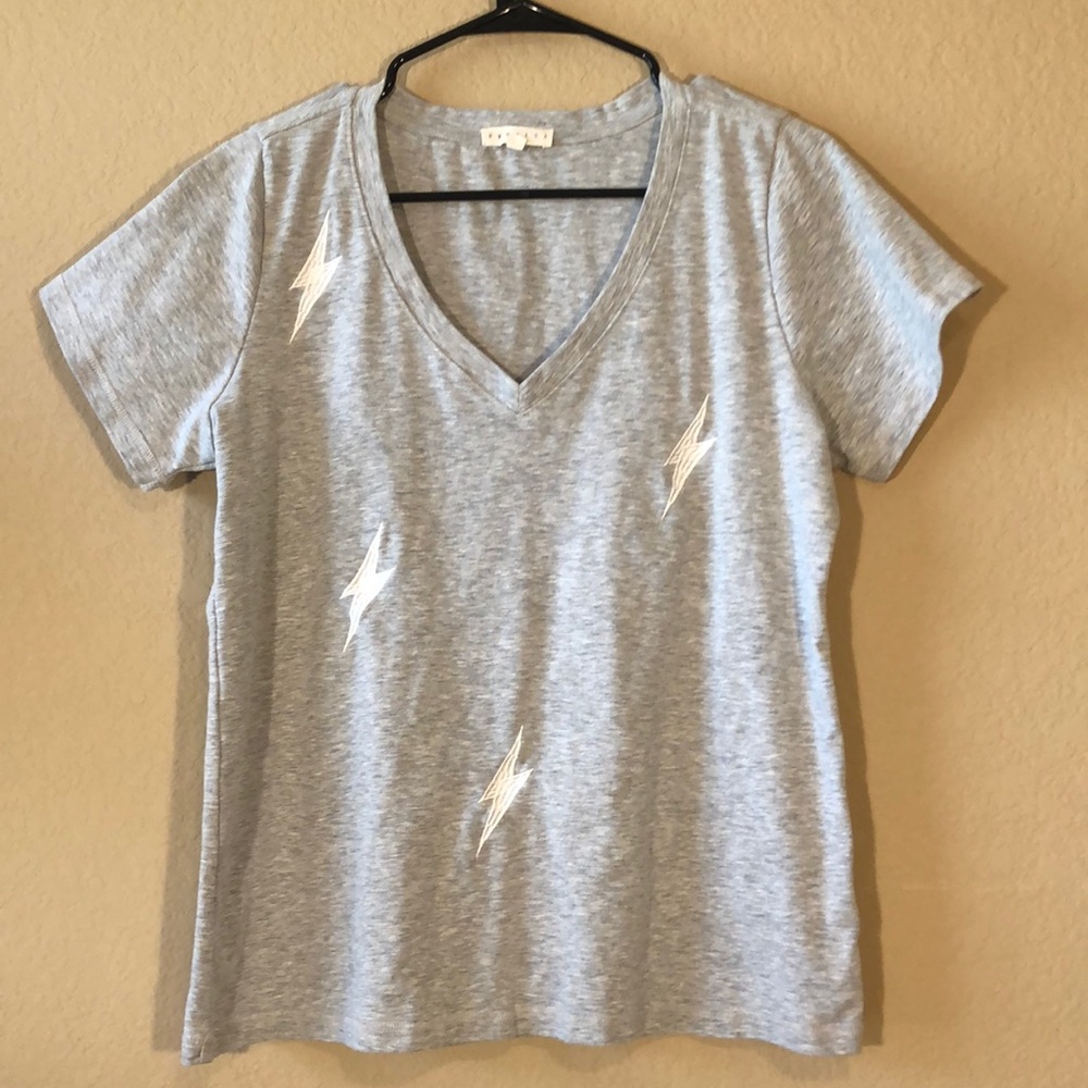Promesa Gray Tee W/ White Lightning Bolts